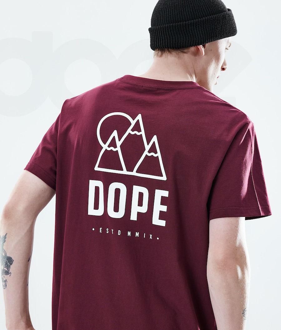 Burgundy Men's Dope Daily T-shirts | NZ_D1782