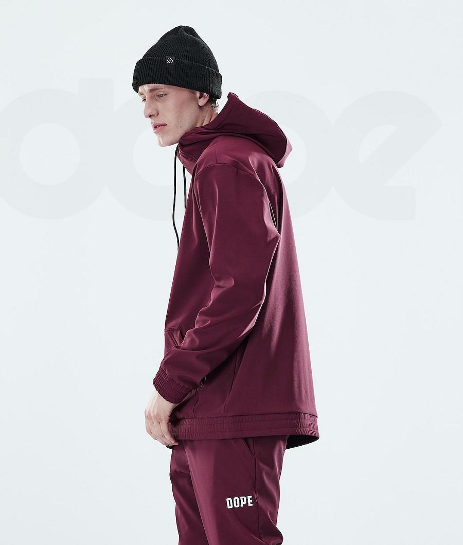 Burgundy Men's Dope Flight Hoodies | NZ_D2246