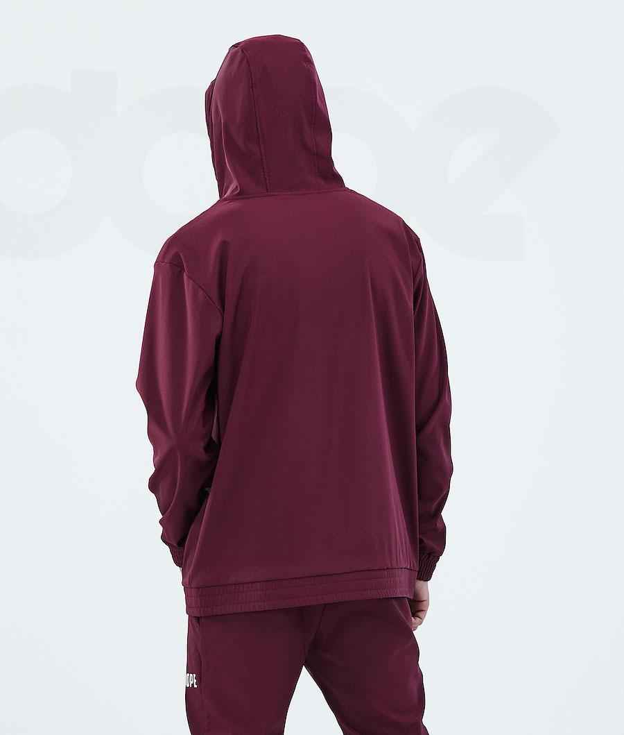 Burgundy Men's Dope Flight Hoodies | NZ_D2246