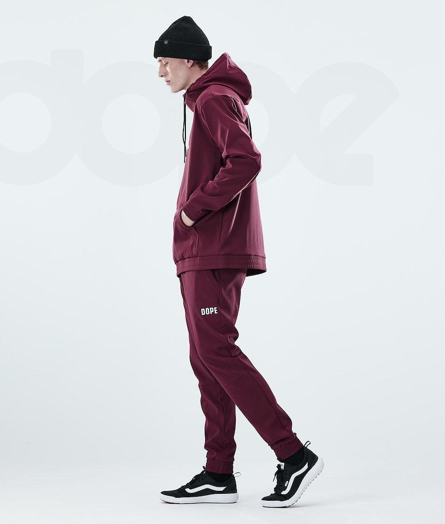 Burgundy Men's Dope Flight Hoodies | NZ_D2246