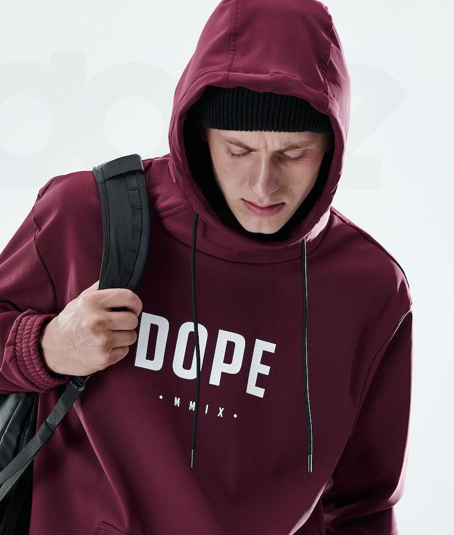 Burgundy Men's Dope Flight Hoodies | NZ_D2246