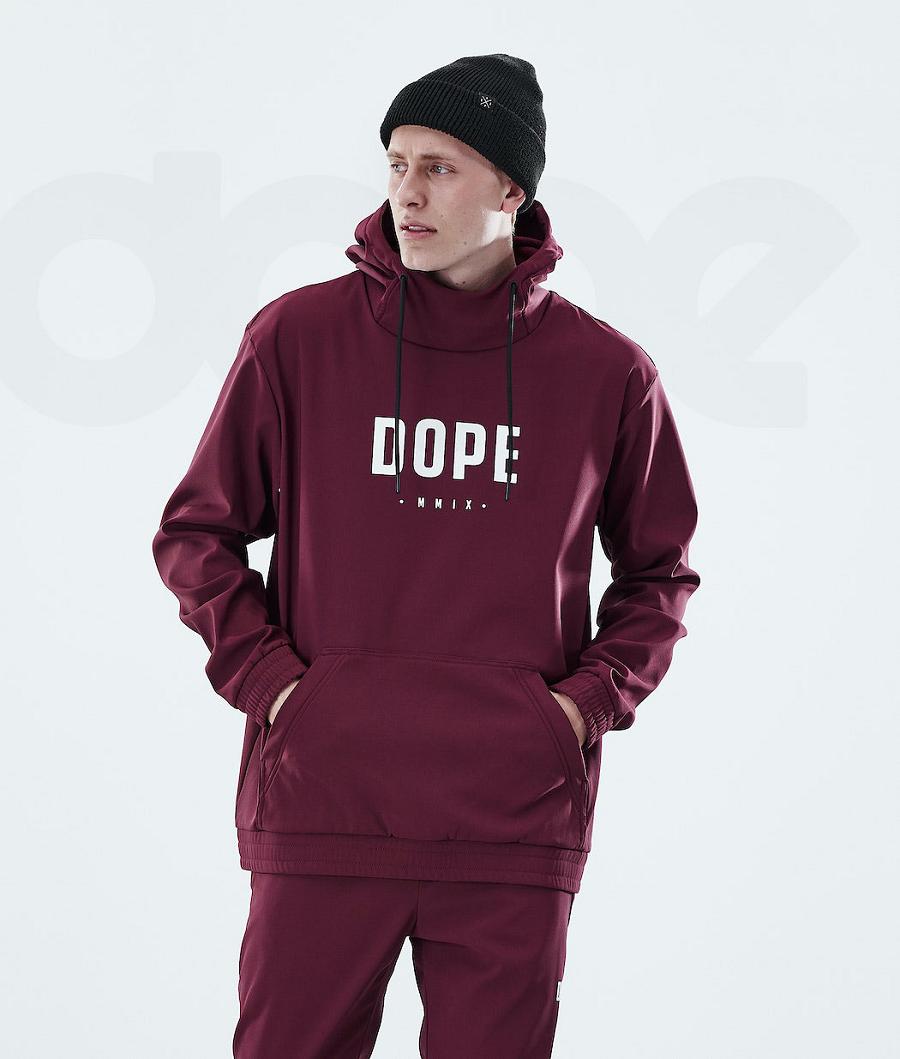 Burgundy Men\'s Dope Flight Hoodies | NZ_D2246
