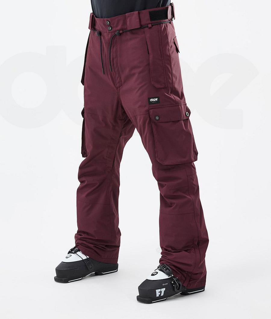 Burgundy Men\'s Dope Iconic Ski Pants | NZ_D2504