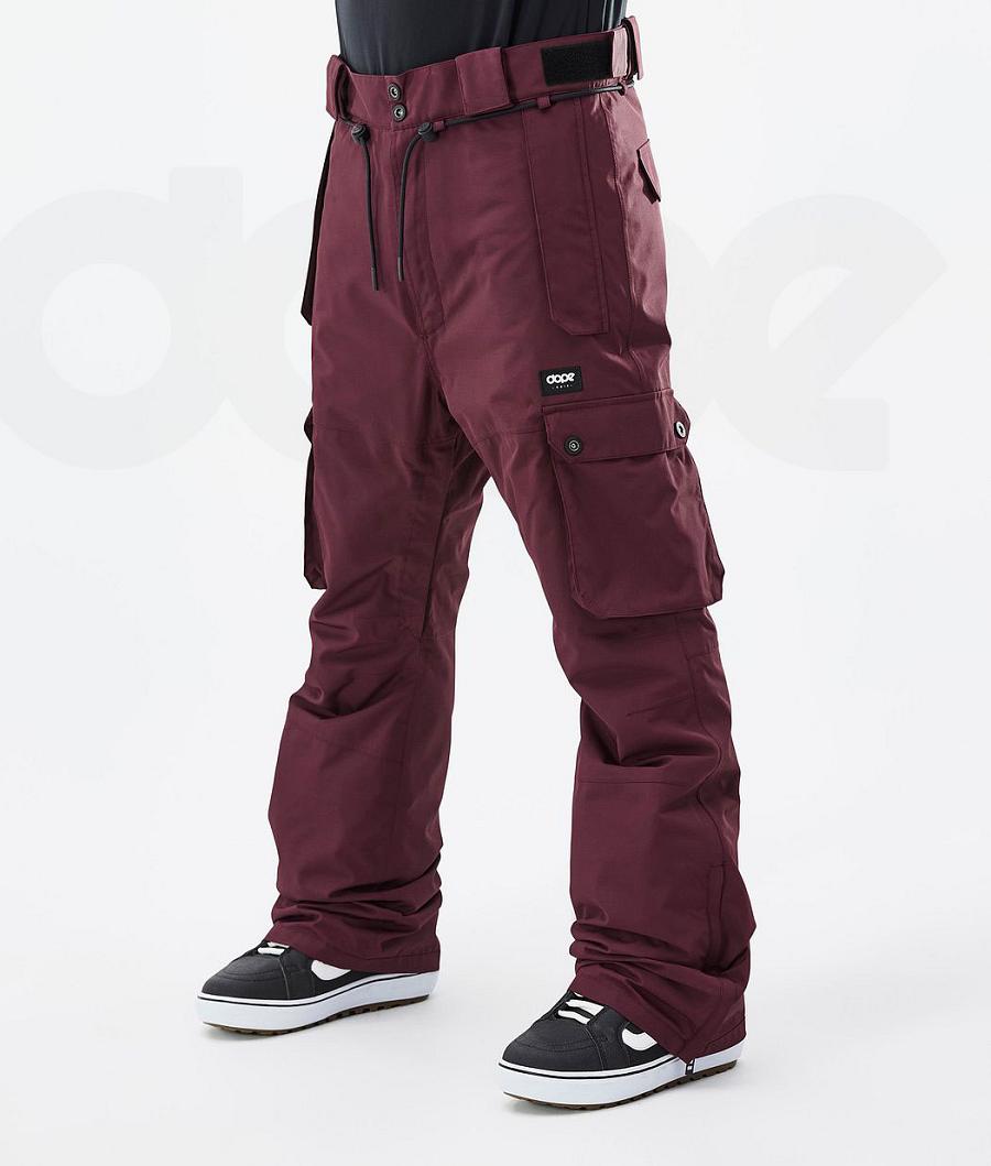 Burgundy Men\'s Dope Iconic Snowboard Pants | NZ_D1894