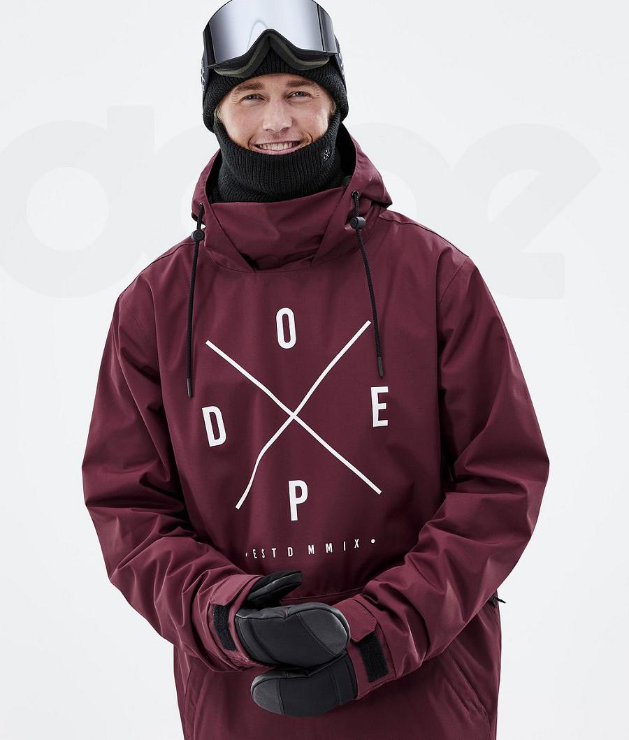 Burgundy Men's Dope Migoo Snowboard Jackets | NZ_D1478