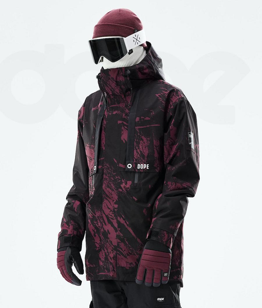 Burgundy Men\'s Dope Mojo Ski Jackets | NZ_D1682