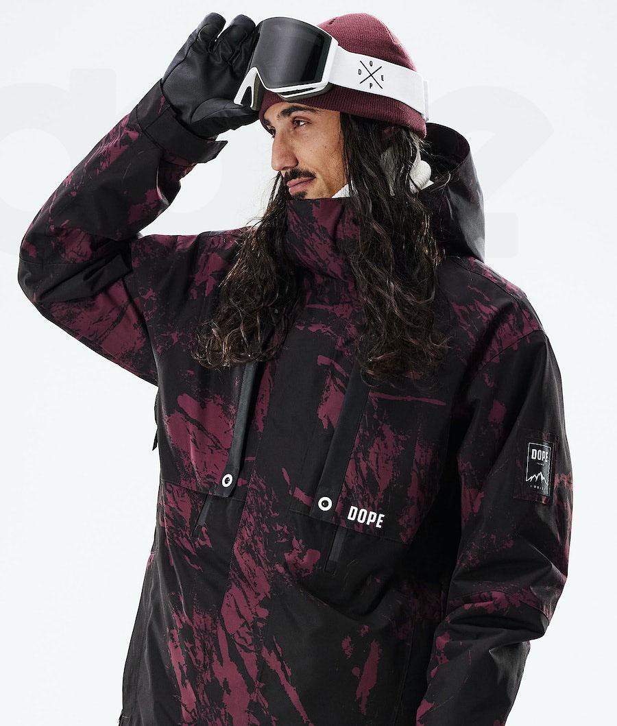 Burgundy Men's Dope Mojo Snowboard Jackets | NZ_D1001