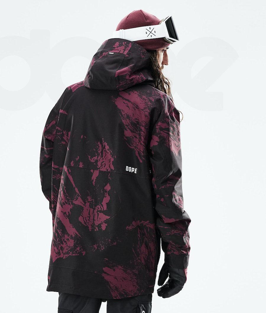 Burgundy Men's Dope Mojo Snowboard Jackets | NZ_D1001