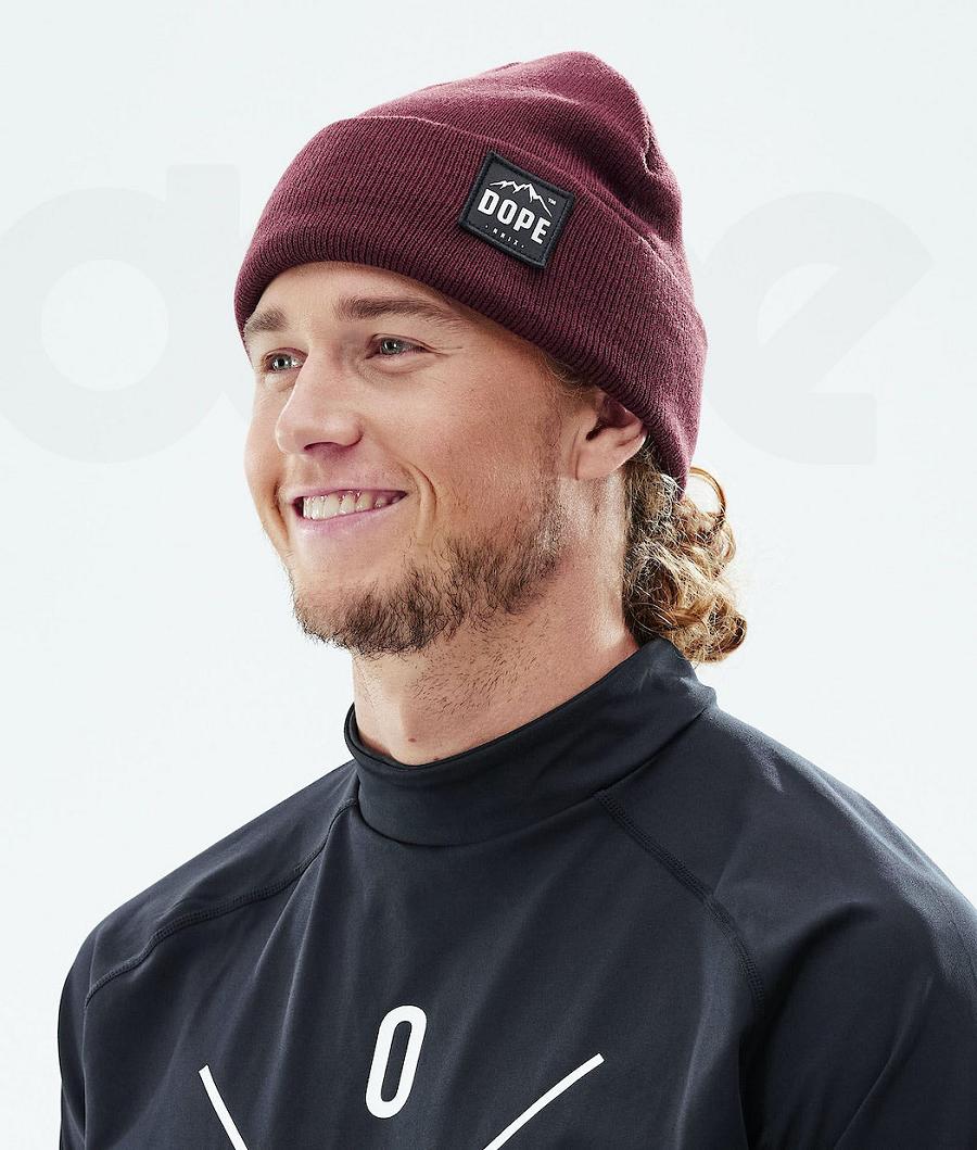 Burgundy Men's Dope Paradise Beanies | NZ_D1872