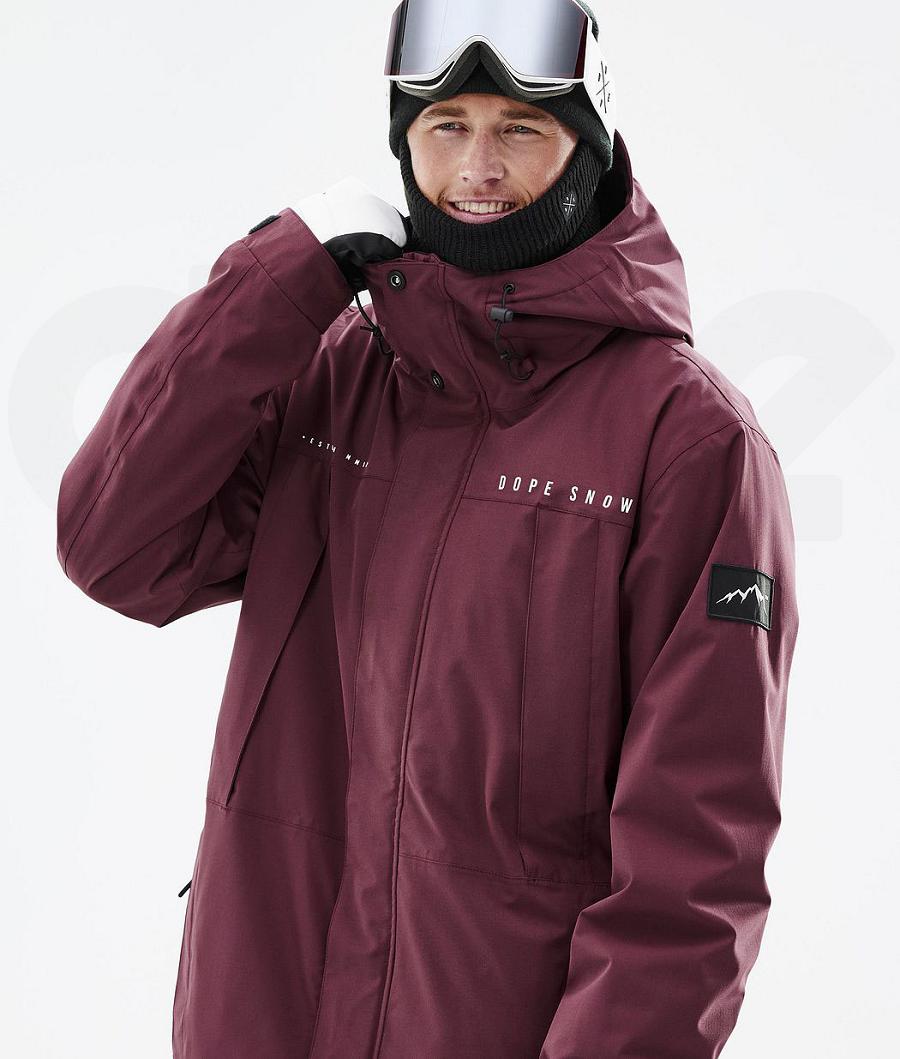 Burgundy Men's Dope Ranger Snowboard Jackets | NZ_D2501