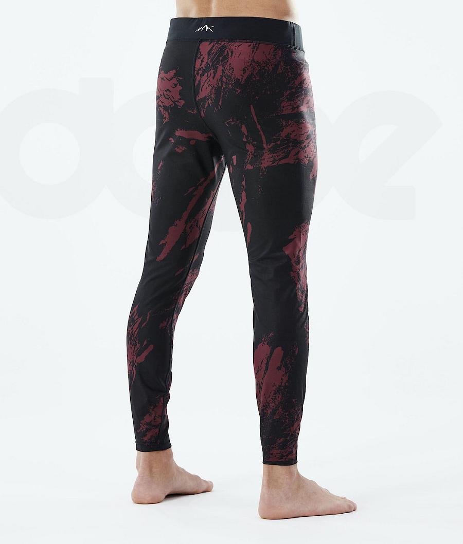 Burgundy Men's Dope Snuggle Base Layer Pants | NZ_D2439