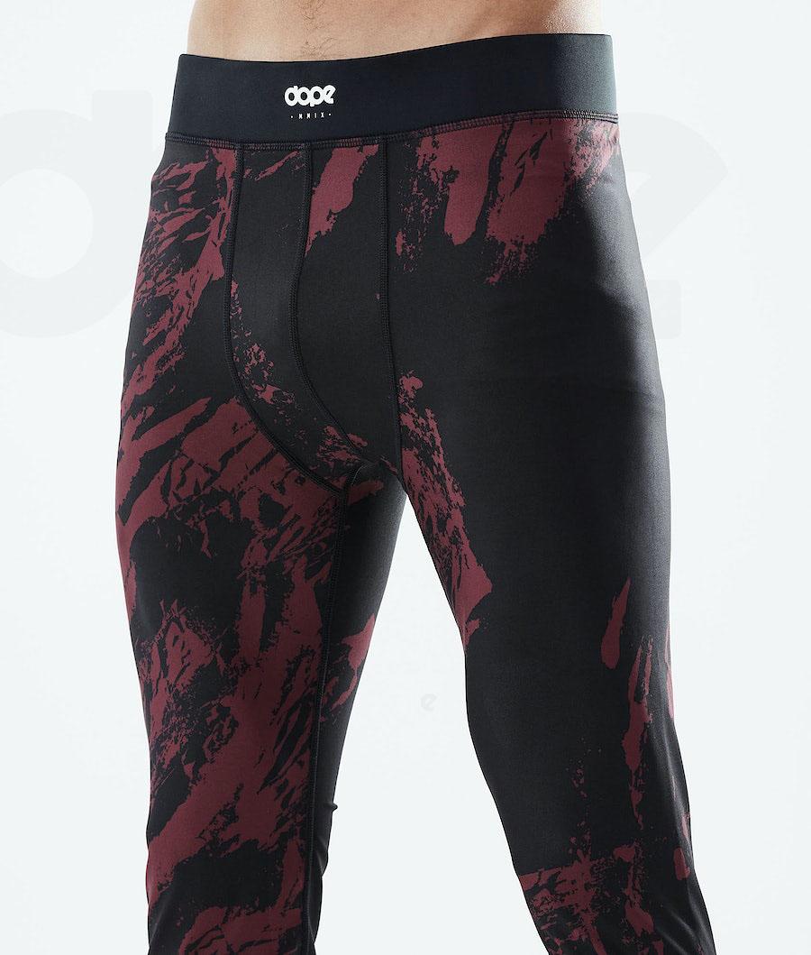Burgundy Men's Dope Snuggle Base Layer Pants | NZ_D2439