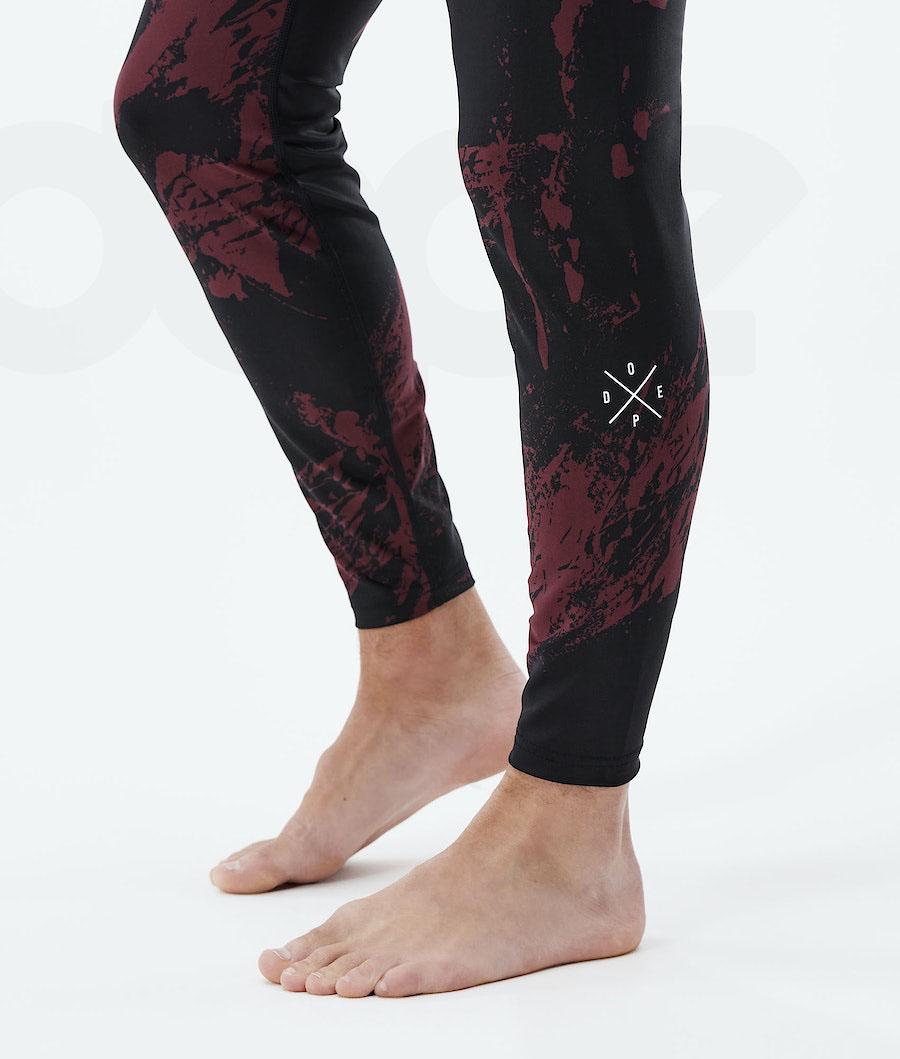 Burgundy Men's Dope Snuggle Base Layer Pants | NZ_D2439