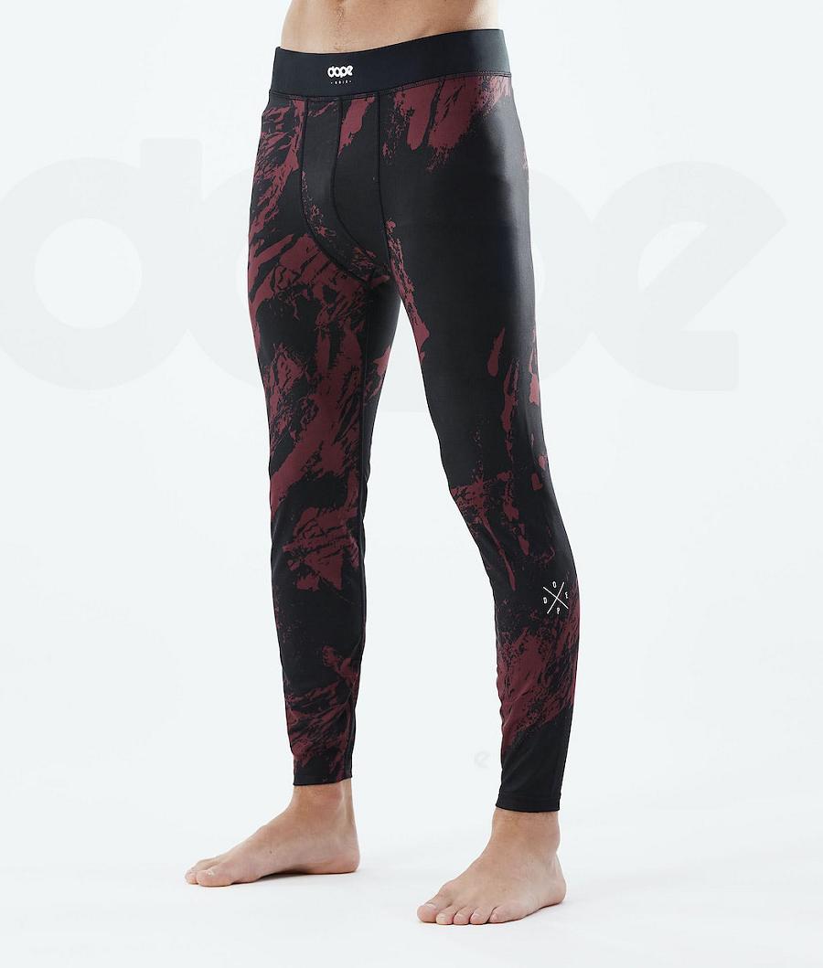 Burgundy Men\'s Dope Snuggle Base Layer Pants | NZ_D2439