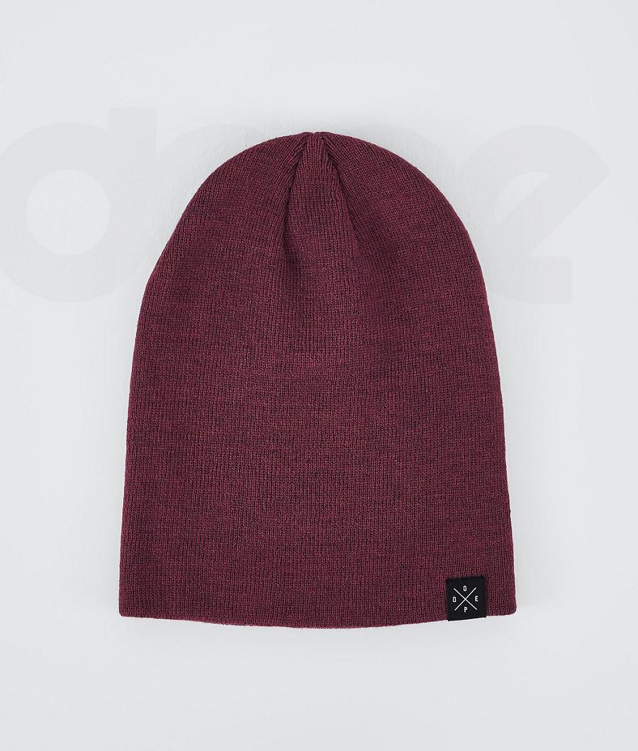 Burgundy Men's Dope Solitude Beanies | NZ_D2095