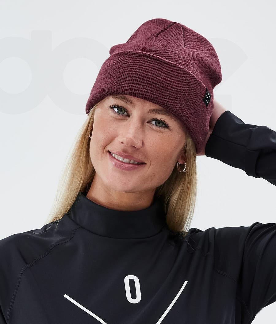 Burgundy Men's Dope Solitude Beanies | NZ_D2095