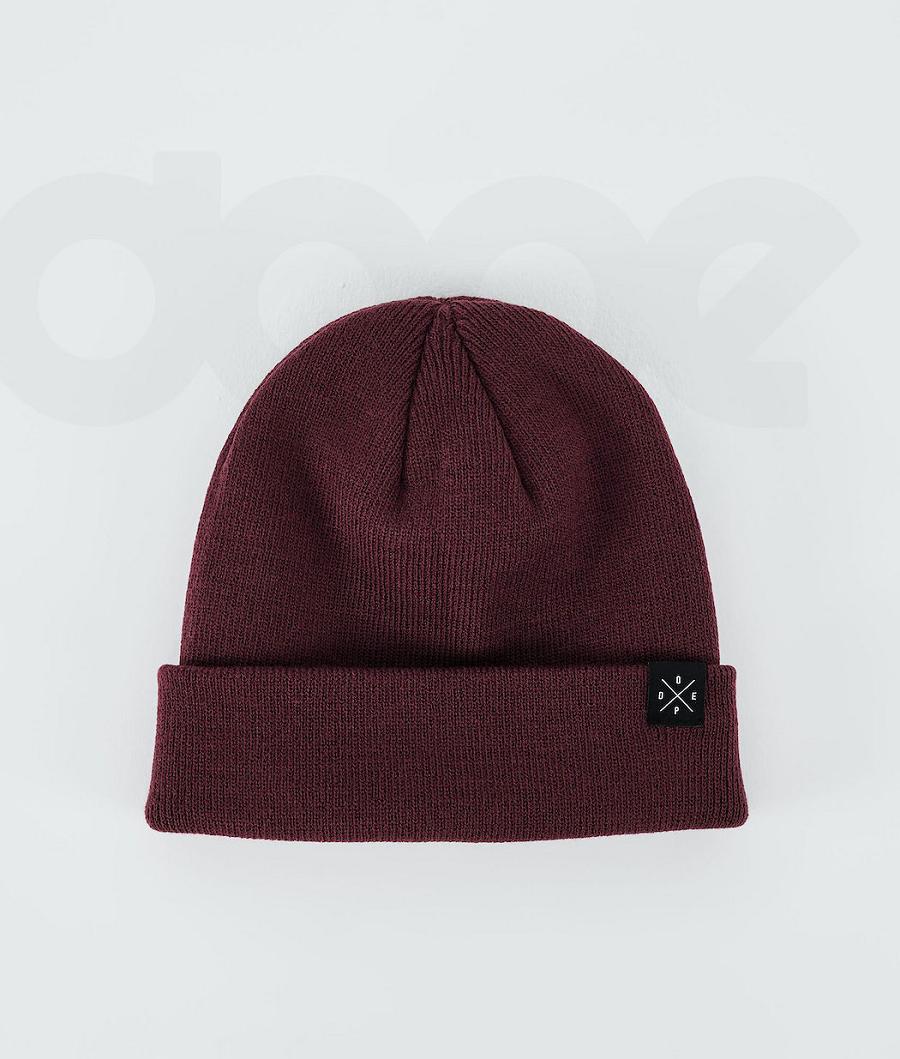 Burgundy Men\'s Dope Solitude Beanies | NZ_D2411