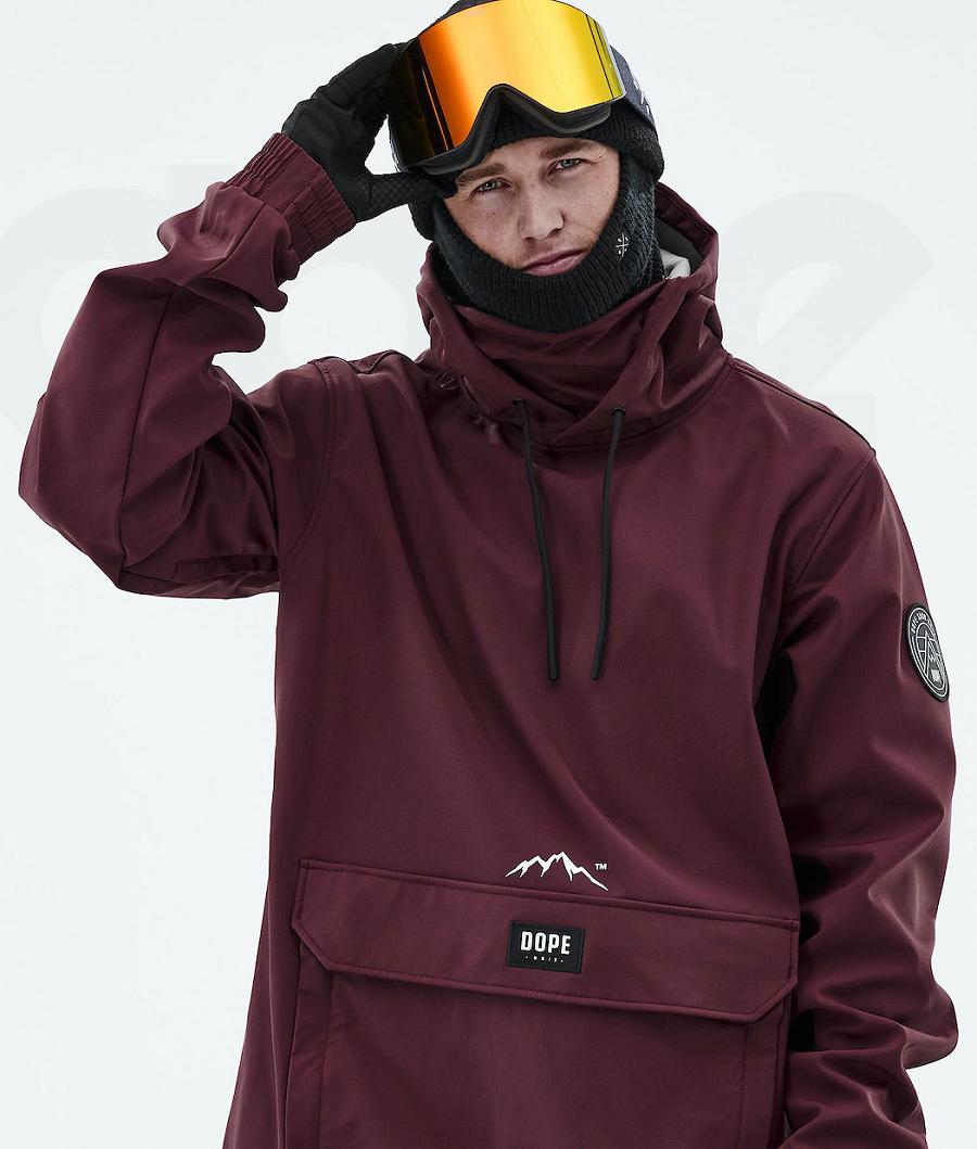 Burgundy Men's Dope Wylie Snowboard Jackets | NZ_D1046
