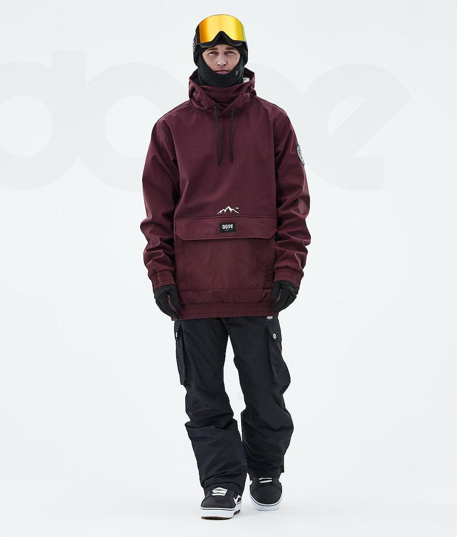 Burgundy Men's Dope Wylie Snowboard Jackets | NZ_D1046