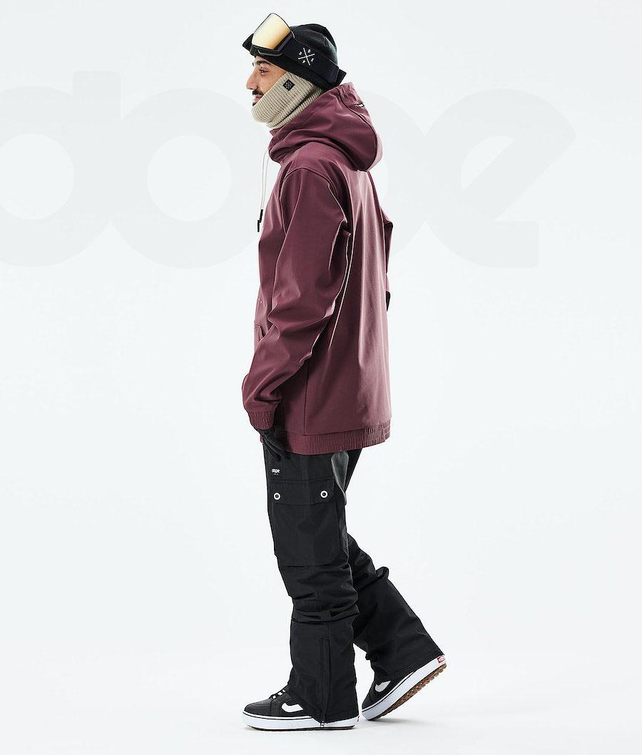 Burgundy Men's Dope Yeti 2021 Snowboard Jackets | NZ_D1637