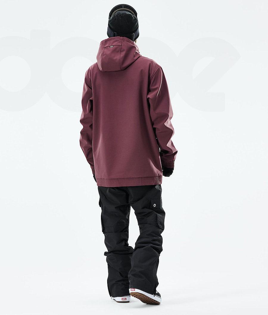 Burgundy Men's Dope Yeti 2021 Snowboard Jackets | NZ_D1637