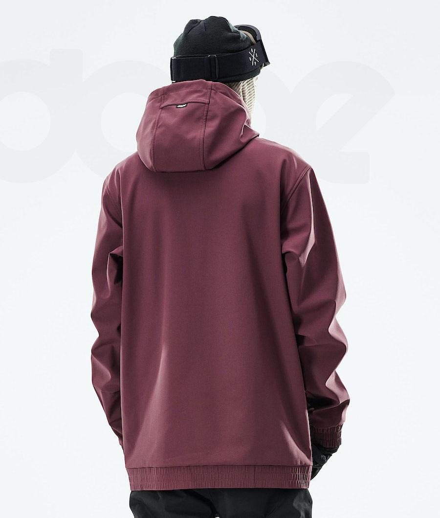 Burgundy Men's Dope Yeti 2021 Snowboard Jackets | NZ_D1637