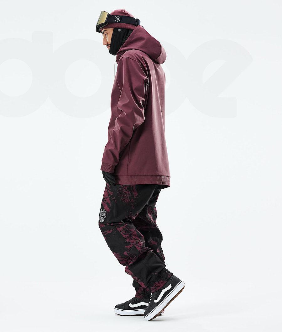 Burgundy Men's Dope Yeti 2021 Snowboard Jackets | NZ_D2279