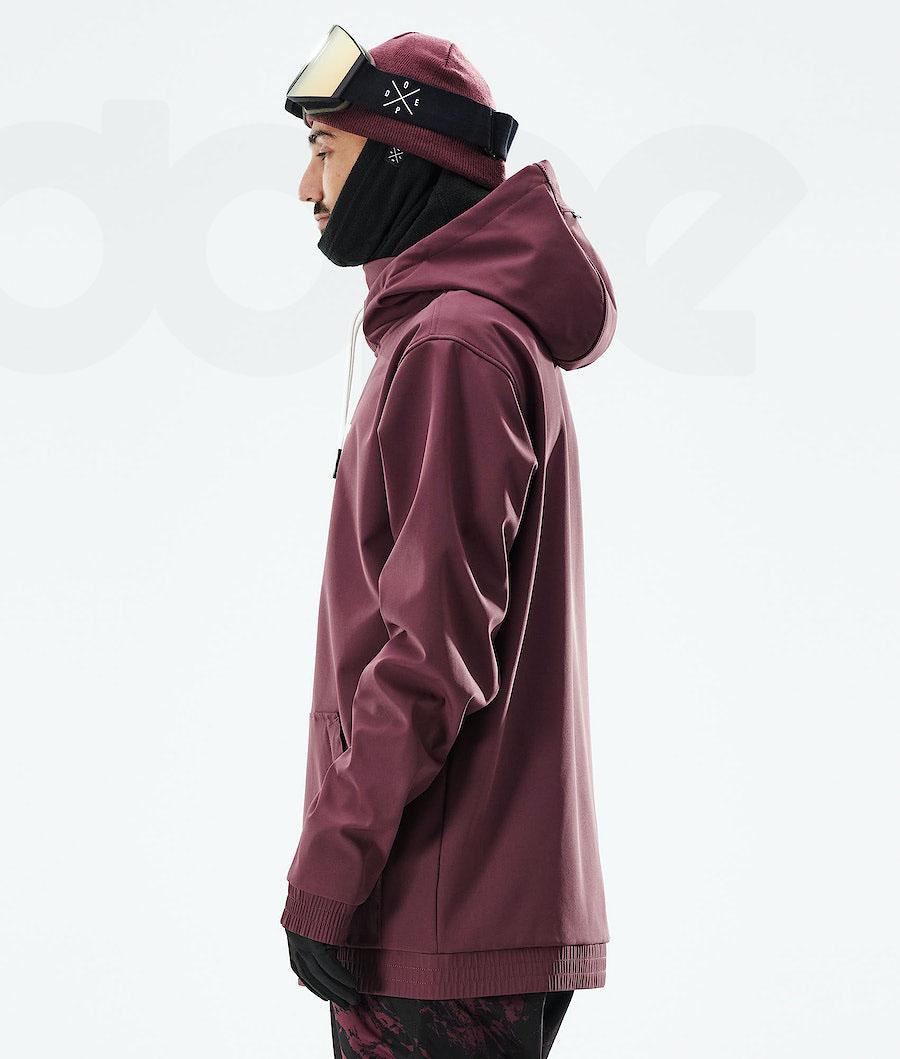 Burgundy Men's Dope Yeti 2021 Snowboard Jackets | NZ_D2279