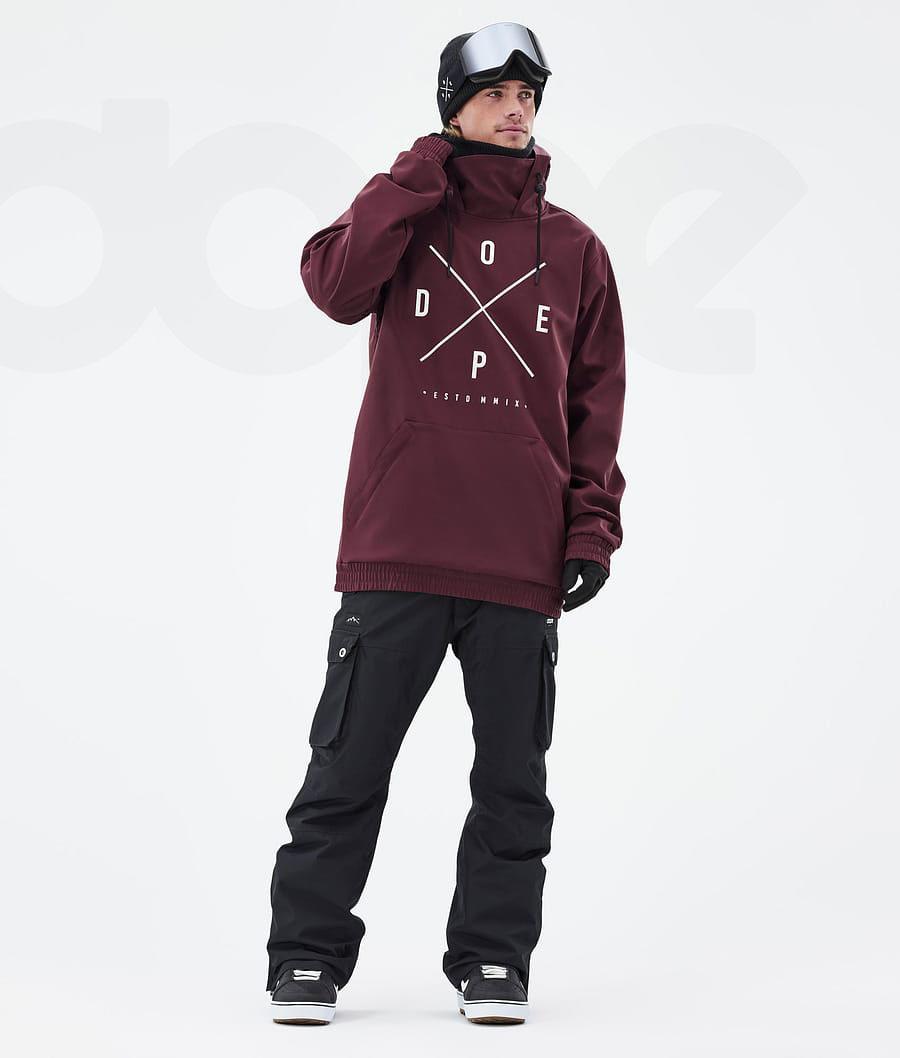 Burgundy Men's Dope Yeti Snowboard Jackets | NZ_D2118