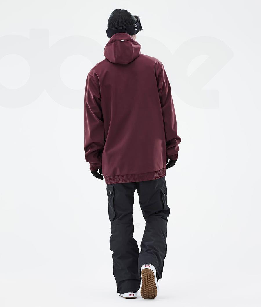 Burgundy Men's Dope Yeti Snowboard Jackets | NZ_D2118