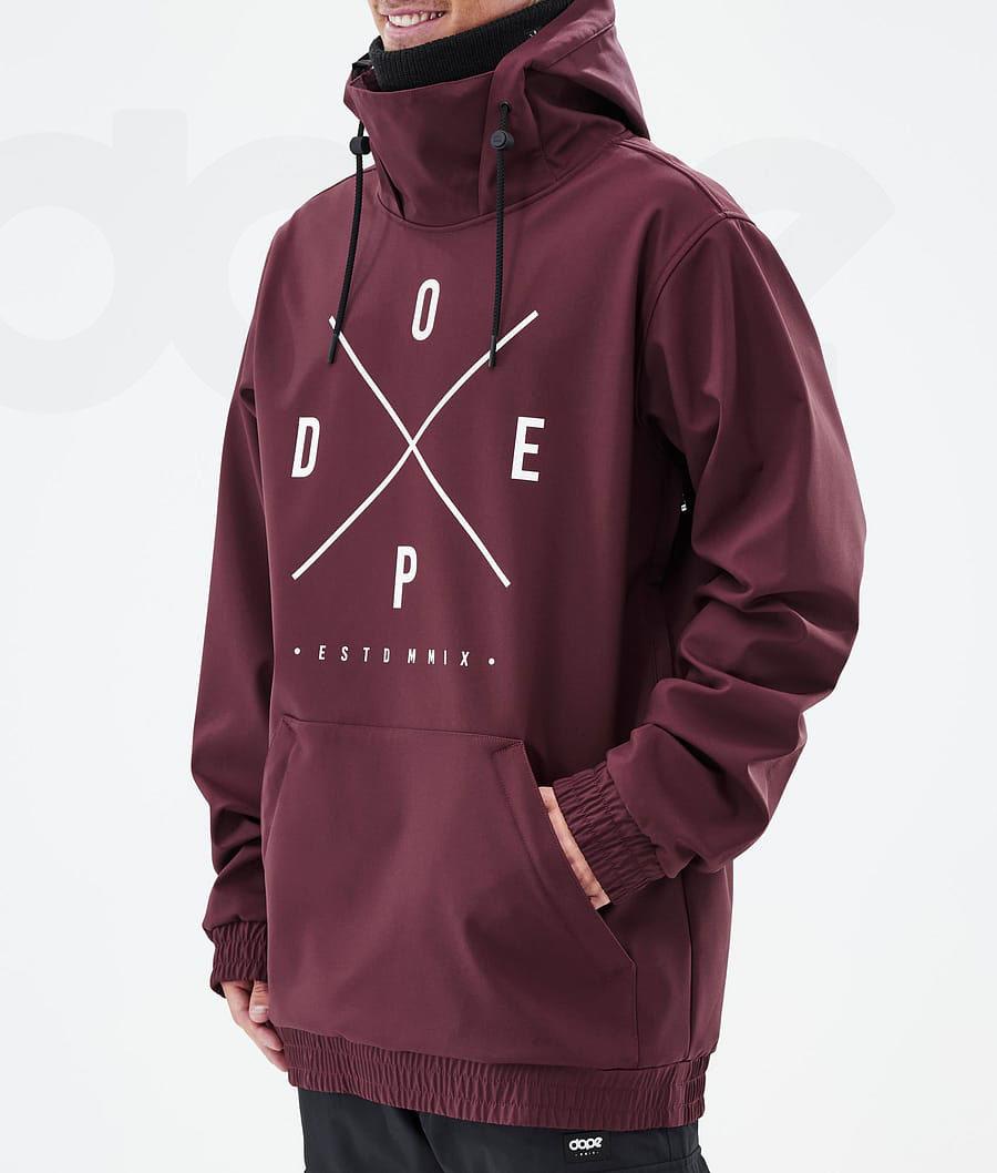 Burgundy Men's Dope Yeti Snowboard Jackets | NZ_D2118