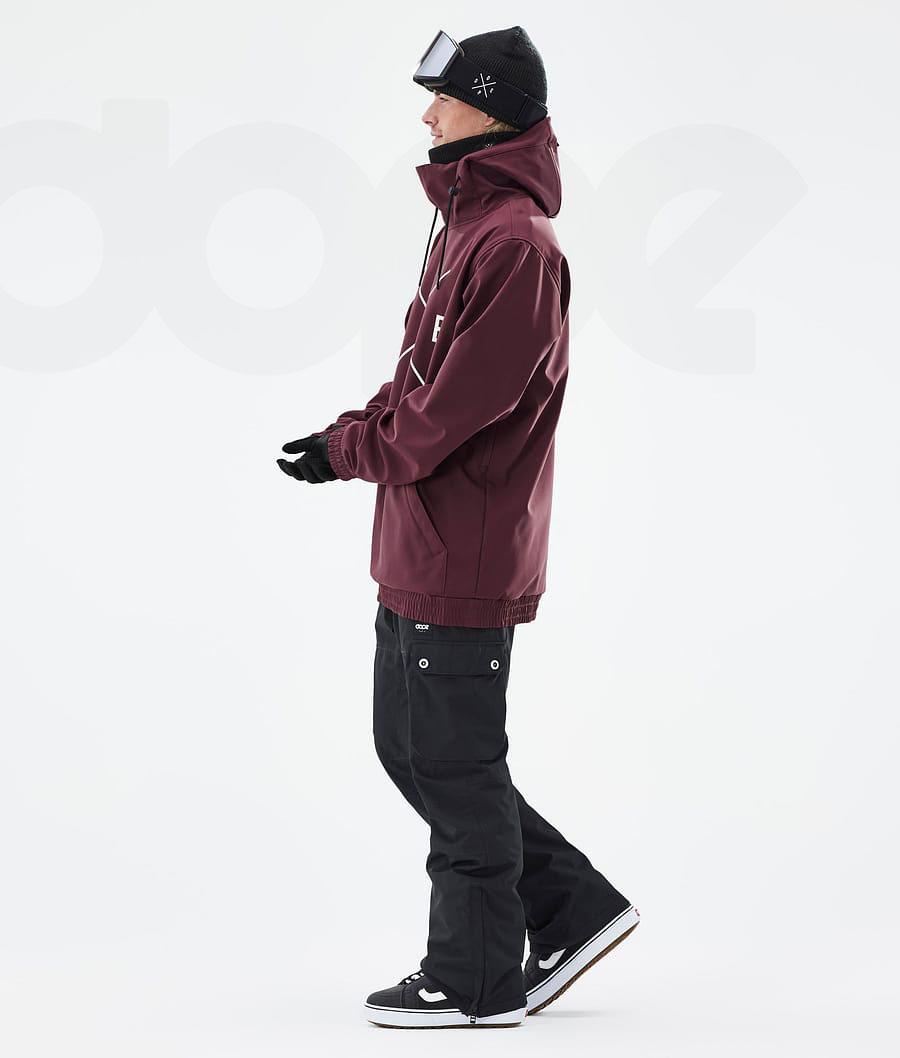 Burgundy Men's Dope Yeti Snowboard Jackets | NZ_D2118