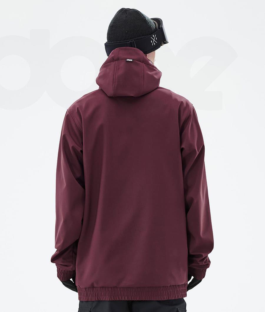 Burgundy Men's Dope Yeti Snowboard Jackets | NZ_D2118