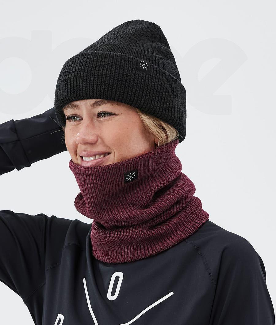 Burgundy Women's Dope 2X-UP Knitted Facemasks | NZ_D1092