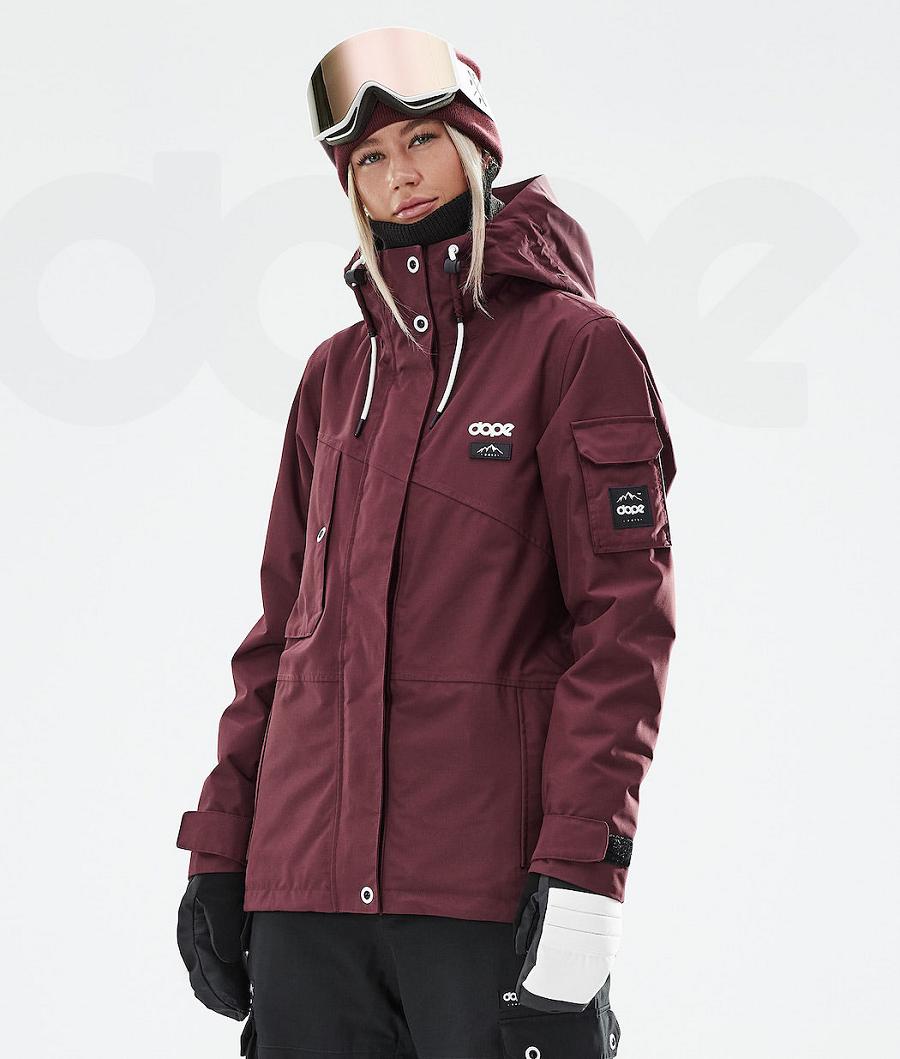 Burgundy Women\'s Dope Adept W 2021 Ski Jackets | NZ_D1209