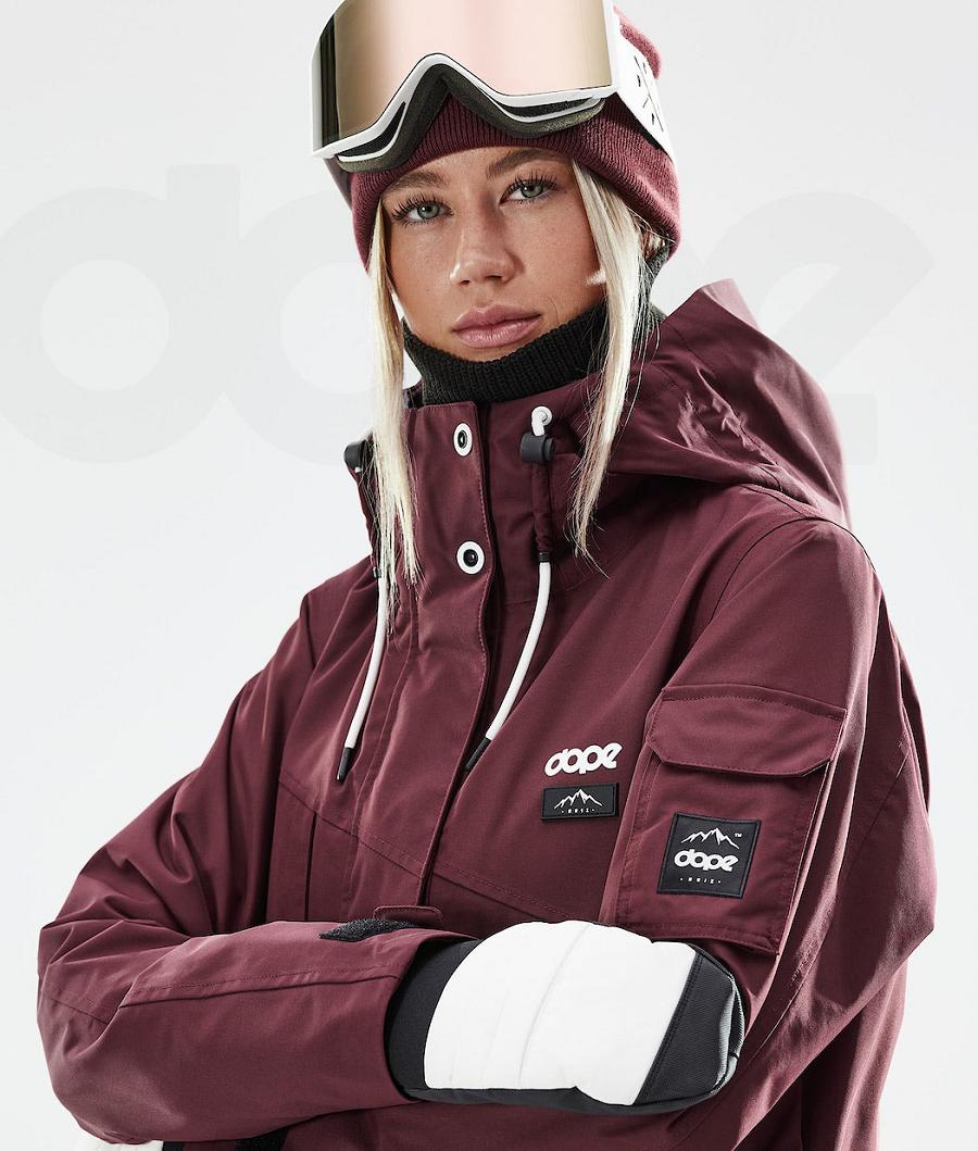 Burgundy Women's Dope Adept W 2021 Snowboard Jackets | NZ_D1469