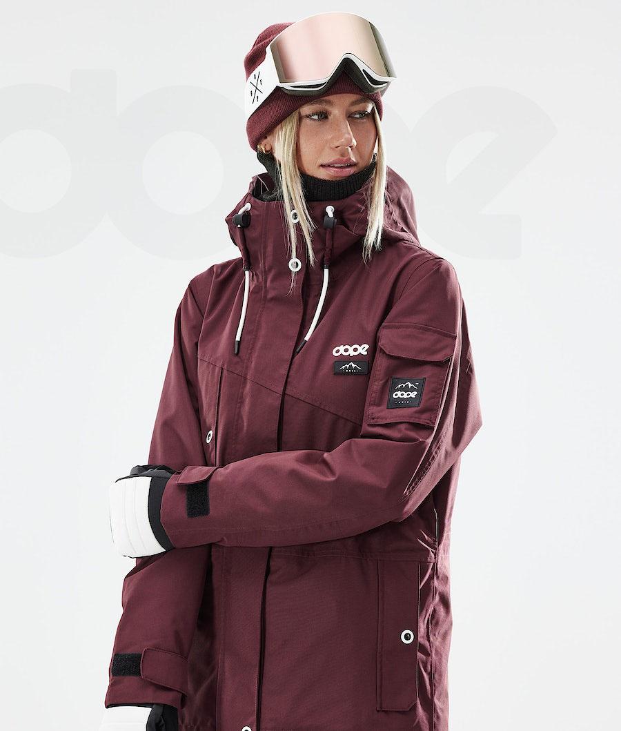 Burgundy Women's Dope Adept W 2021 Snowboard Jackets | NZ_D1469