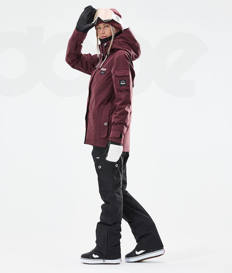 Burgundy Women's Dope Adept W 2021 Snowboard Jackets | NZ_D1469