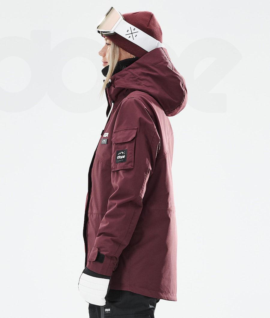 Burgundy Women's Dope Adept W 2021 Snowboard Jackets | NZ_D1469