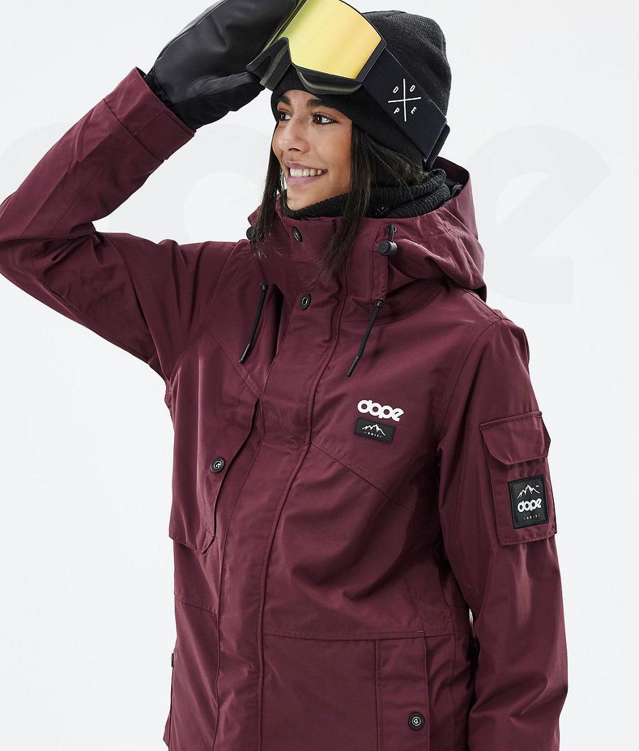 Burgundy Women's Dope Adept W Ski Jackets | NZ_D1630