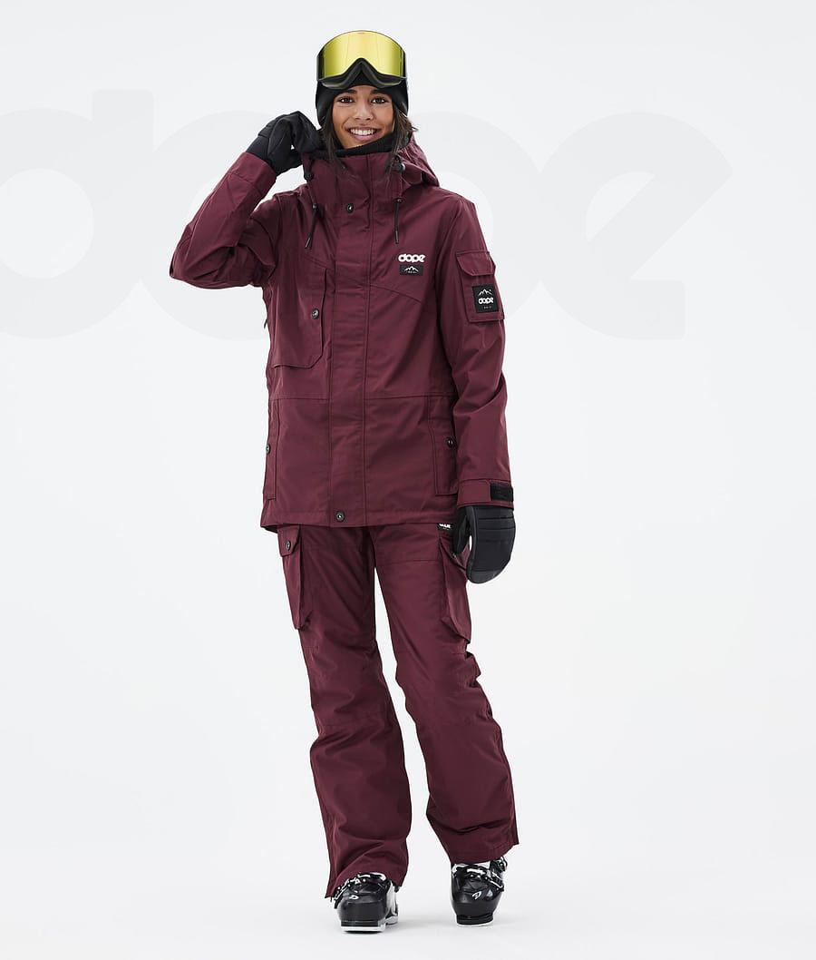 Burgundy Women's Dope Adept W Ski Jackets | NZ_D1630