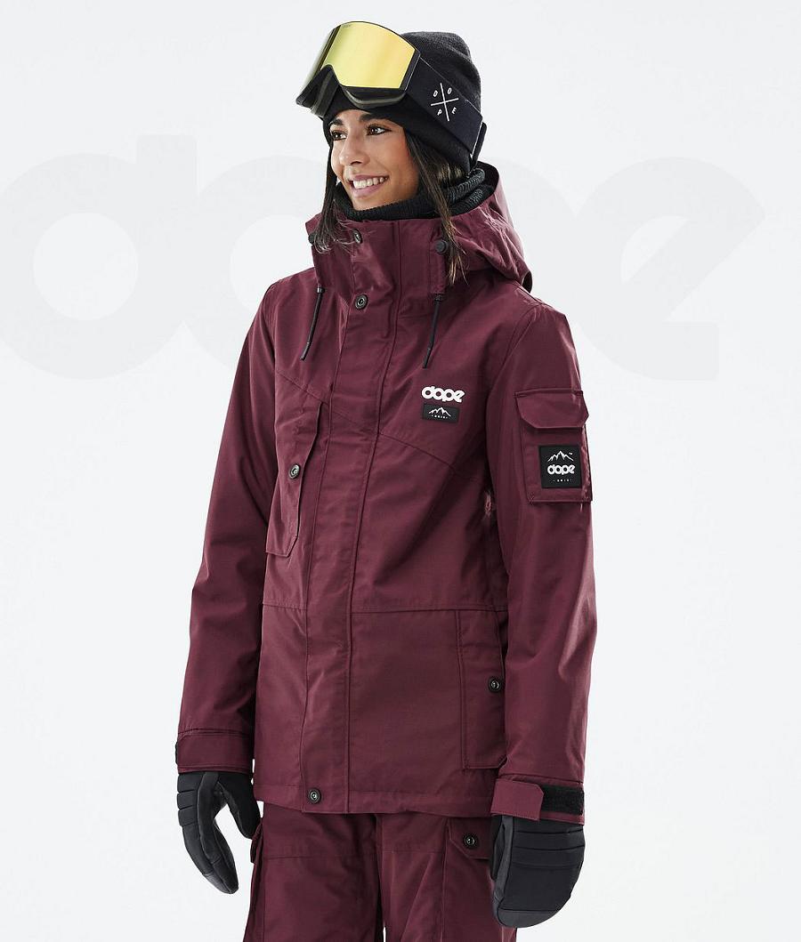 Burgundy Women\'s Dope Adept W Ski Jackets | NZ_D1630