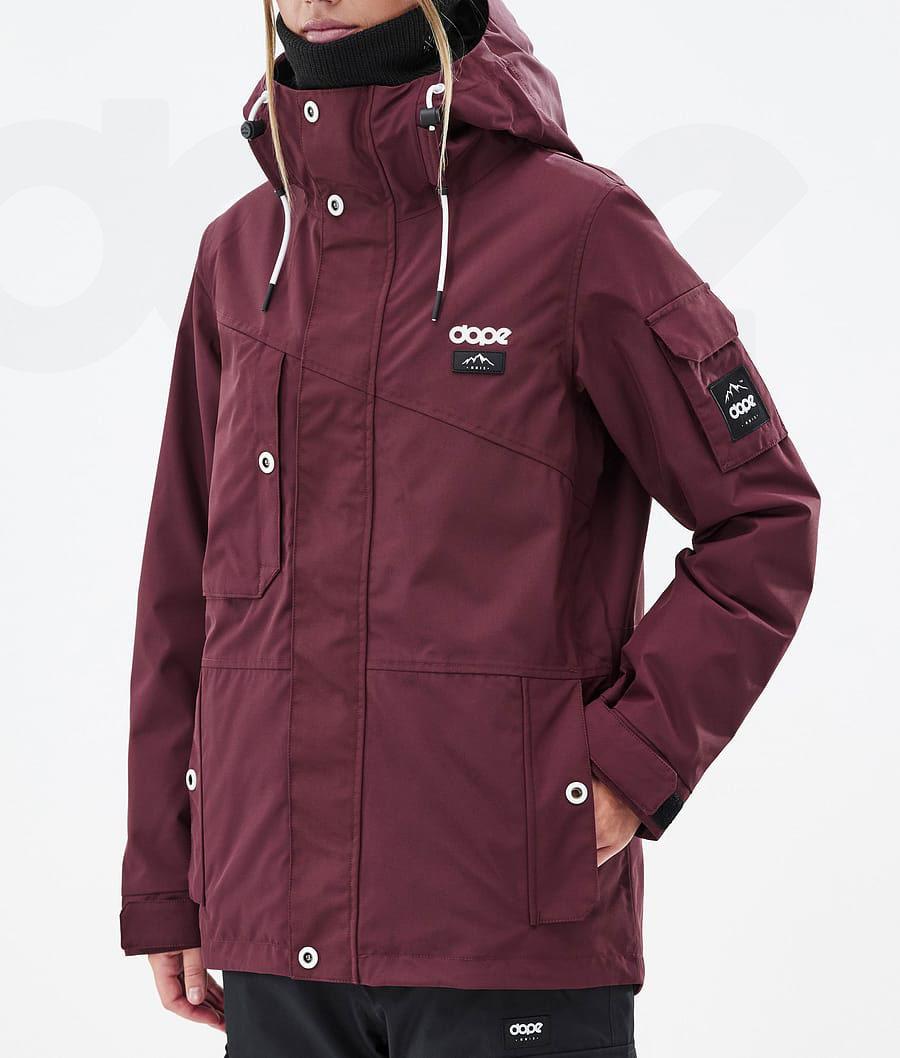Burgundy Women's Dope Adept W Snowboard Jackets | NZ_D2459