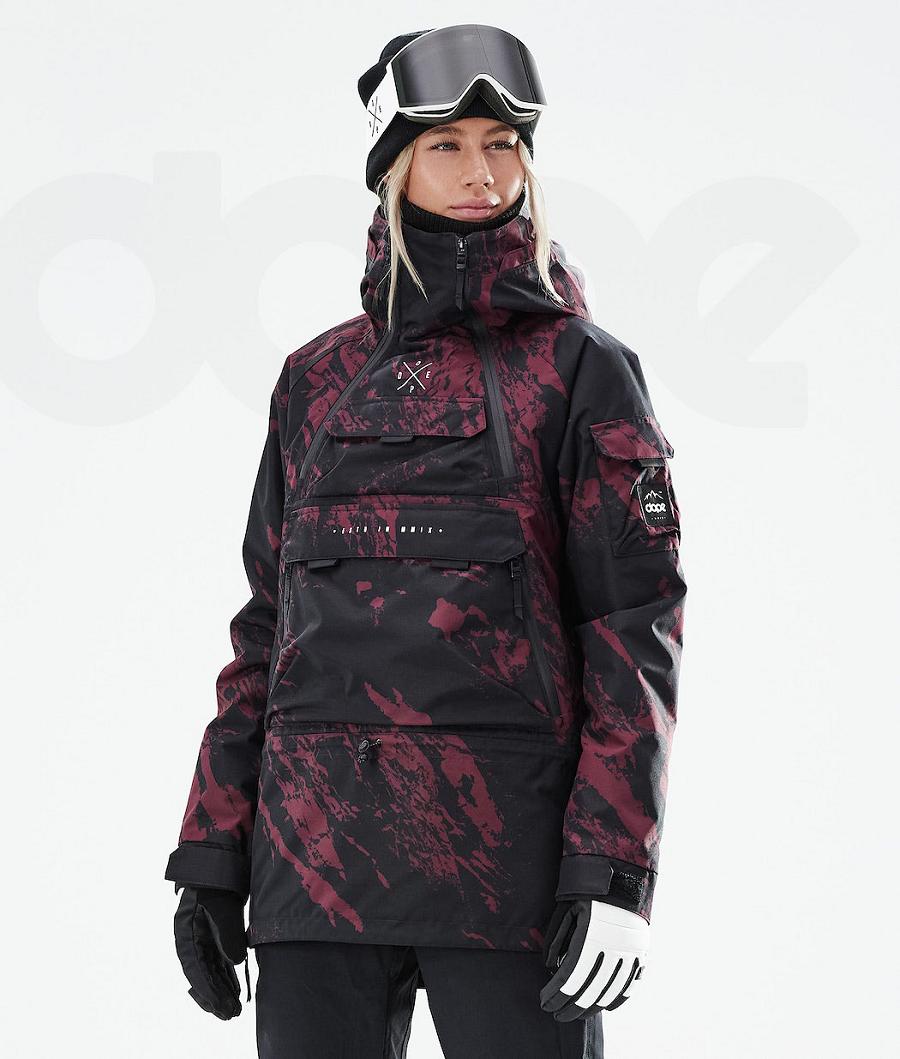 Burgundy Women\'s Dope Akin W 2021 Ski Jackets | NZ_D1051