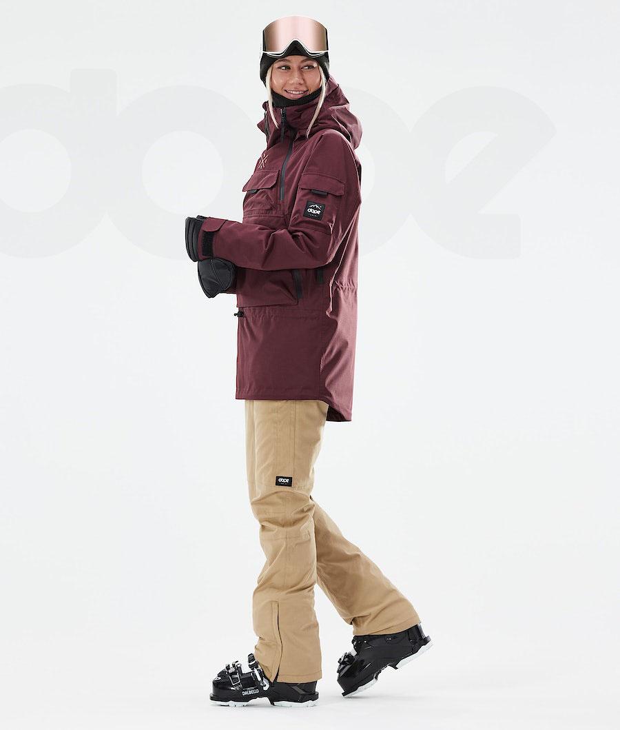 Burgundy Women's Dope Akin W 2021 Ski Jackets | NZ_D1075