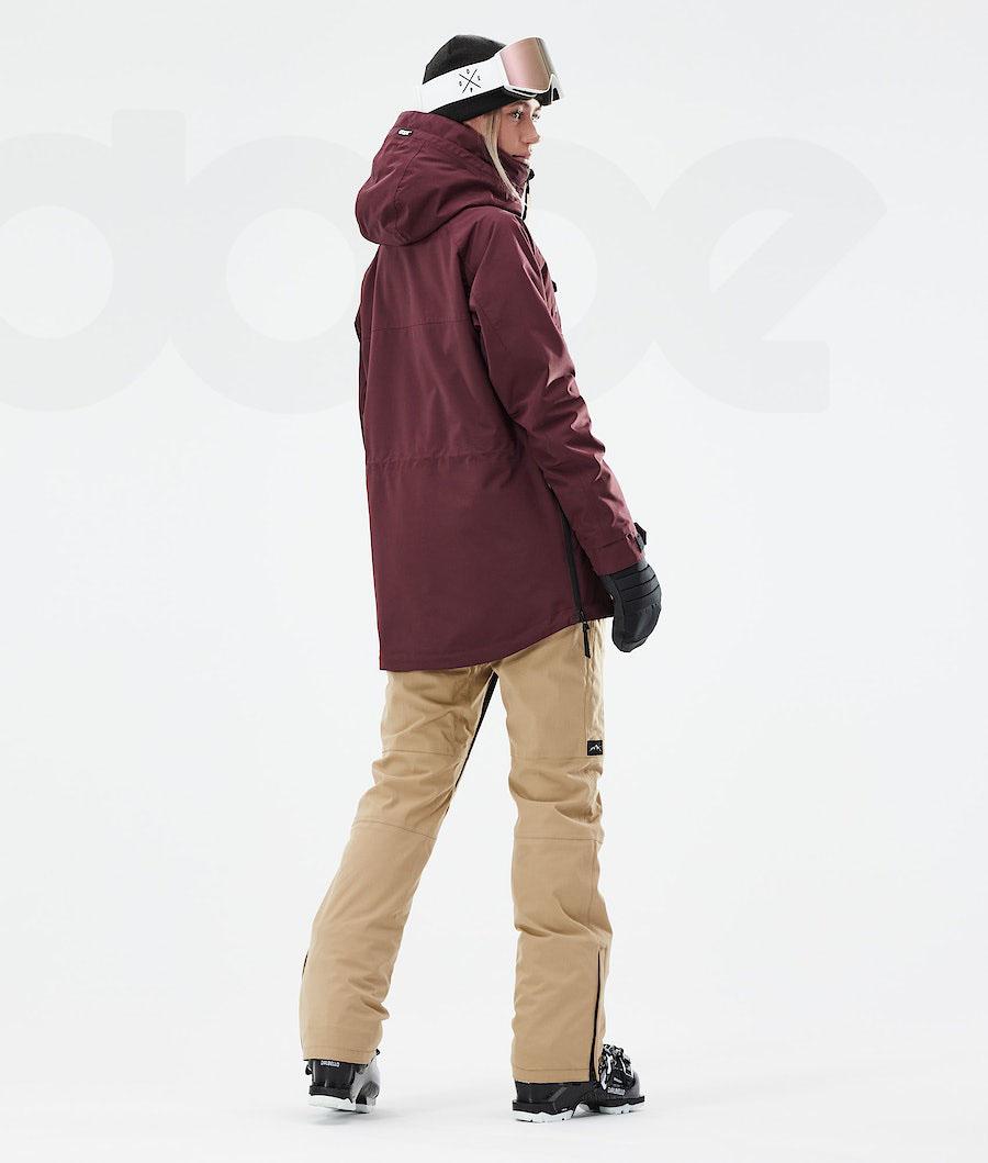 Burgundy Women's Dope Akin W 2021 Ski Jackets | NZ_D1075