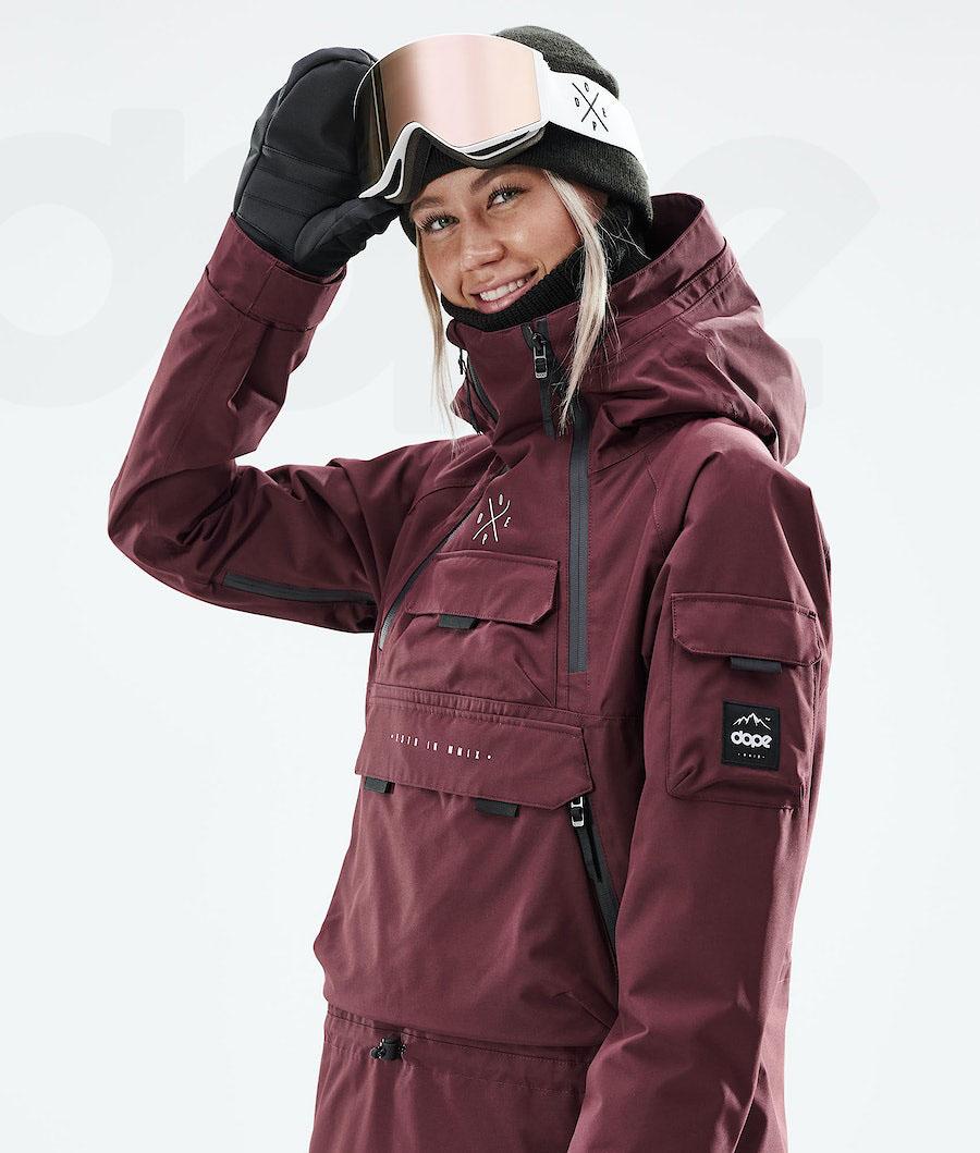 Burgundy Women's Dope Akin W 2021 Snowboard Jackets | NZ_D1492