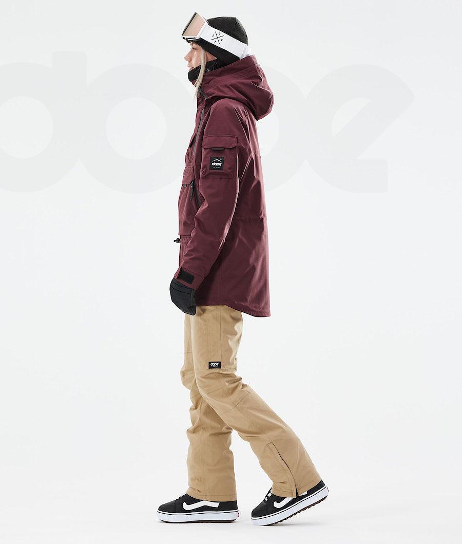 Burgundy Women's Dope Akin W 2021 Snowboard Jackets | NZ_D1492