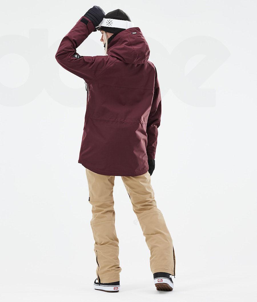 Burgundy Women's Dope Akin W 2021 Snowboard Jackets | NZ_D1492