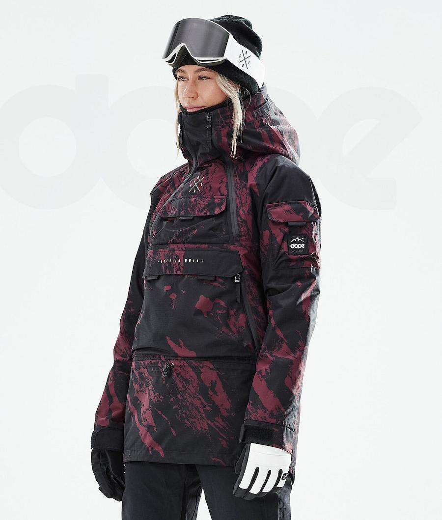 Burgundy Women\'s Dope Akin W 2021 Snowboard Jackets | NZ_D1829